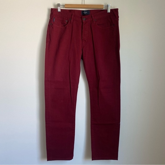 Paul Smith Jeans 100% Cotton Button Fly Burgundy Oxblood Size 32R - Picture 2 of 10